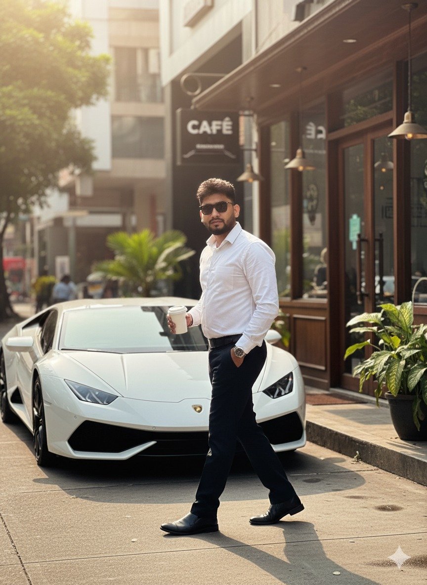 AI Generated Image - Cinematic candid morning street photography, side ...