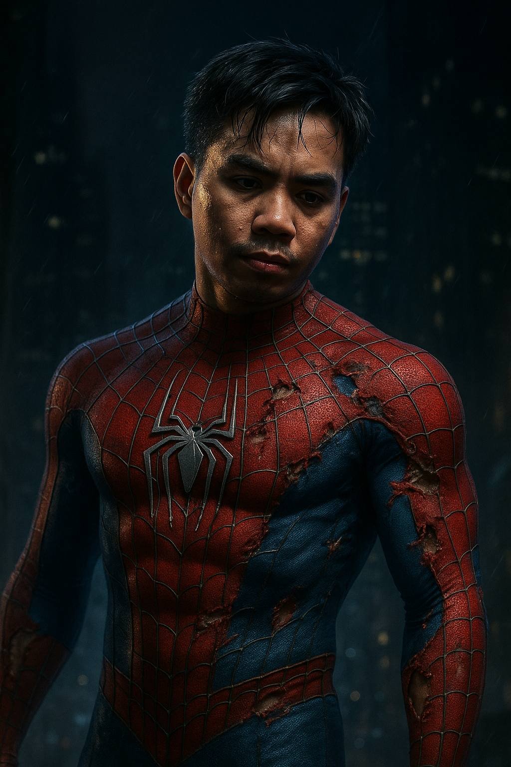 AI Generated Image - Create a dramatic scene in a nighttime urban setti...