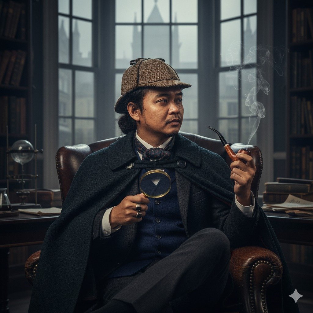 AI Generated Image - A realistic portrait of a Victorian-era detective,...